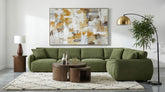 Best Furniture Outlet - Coaster - Elysia 6-piece Fabric Upholstered Modular Sectional Sofa Green - 551895-SET
