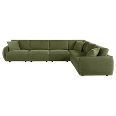 Elysia 6-piece Fabric Upholstered Modular Sectional Sofa Green