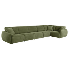 Elysia 6-piece Fabric Upholstered Modular Sectional Sofa Green