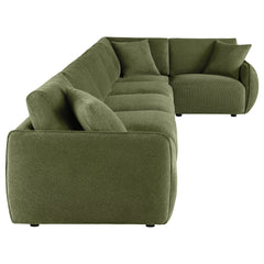 Elysia 6-piece Fabric Upholstered Modular Sectional Sofa Green