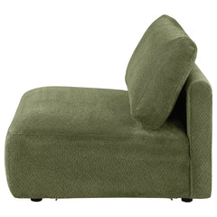 Elysia Fabric Upholstered Modular Armless Chair Green