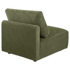 Elysia Fabric Upholstered Modular Armless Chair Green
