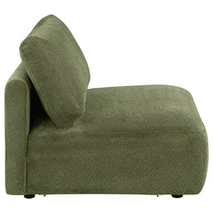Elysia Fabric Upholstered Modular Armless Chair Green