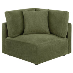 Elysia Fabric Upholstered Modular Corner Chair Green