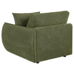 Elysia Fabric Upholstered Modular RAF Chair Green