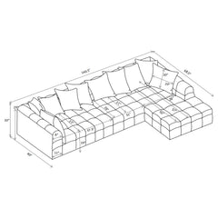Amara 3-Piece Upholstered Sectional Sofa