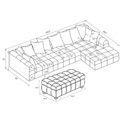 Amara 4-Piece Upholstered Sectional Sofa