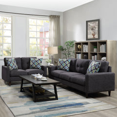 Best Furniture Outlet - Coaster - Watsonville 2-piece Upholstered Track Arm Sofa Set Grey - 552001-S2