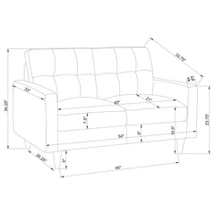 Watsonville 3-piece Upholstered Track Arm Sofa Set Grey