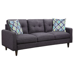 Best Furniture Outlet - Coaster - Watsonville Upholstered Track Arm Tufted Sofa Grey - 552001