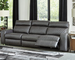 Best Furniture Outlet - Ashley Furniture - Samperstone Sectional - 3-Piece Power Reclining Sectional Sofa / Gray - 55203S4