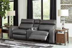 Best Furniture Outlet - Ashley Furniture - Samperstone Sectional - 3-Piece Power Reclining Sectional Loveseat / Gray - 55203S3