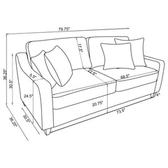 Christine Upholstered Sloped Arm Sofa Beige