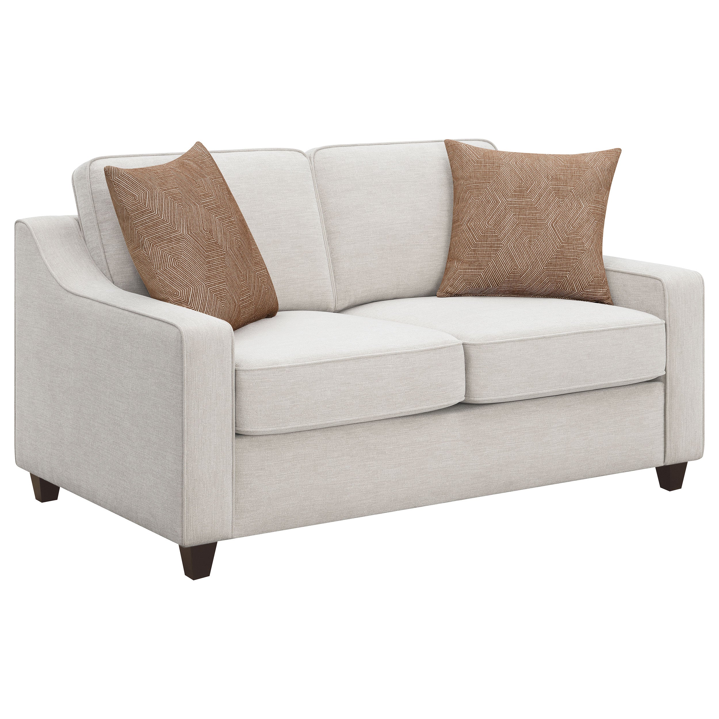Best Furniture Outlet - Coaster - Christine Upholstered Sloped Arm Loveseat Beige - 552062