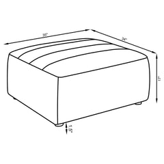 Sunny Square Upholstered Ottoman Dark Charcoal