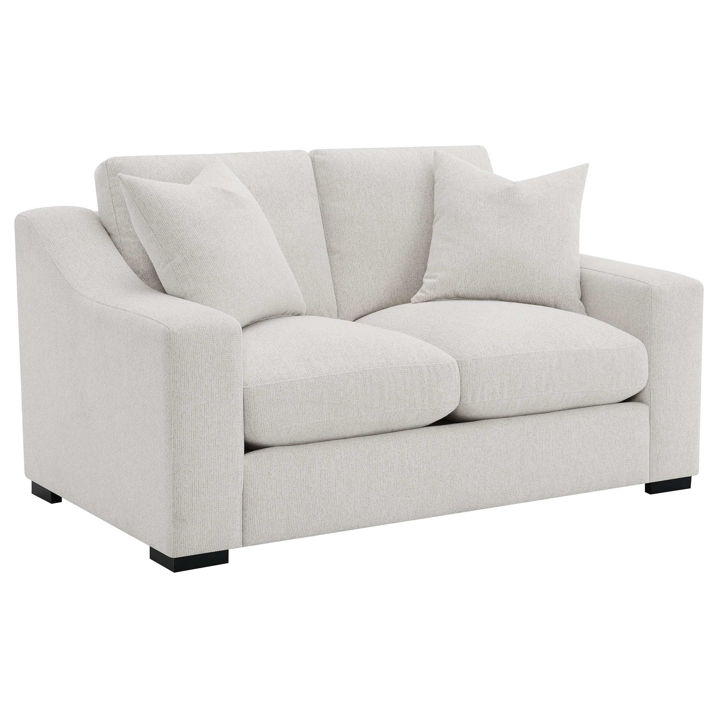 Best Furniture Outlet - Coaster - Ashlyn Fabric Upholstered Track Arm Loveseat Sand - 552092