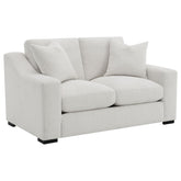 Best Furniture Outlet - Coaster - Ashlyn Fabric Upholstered Track Arm Loveseat Sand - 552092