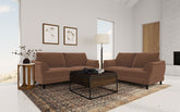Best Furniture Outlet - Coaster - Selma 2-piece Velvet Upholstered Crescent Arm Sofa Set Rust - 552101-S2