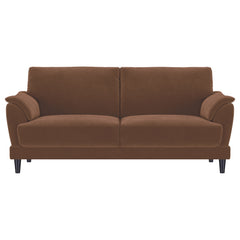 Selma 2-piece Velvet Upholstered Crescent Arm Sofa Set Rust