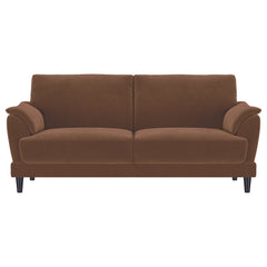 Selma 2-piece Velvet Upholstered Crescent Arm Sofa Set Rust