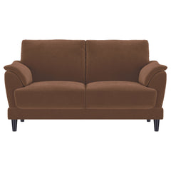 Selma 2-piece Velvet Upholstered Crescent Arm Sofa Set Rust