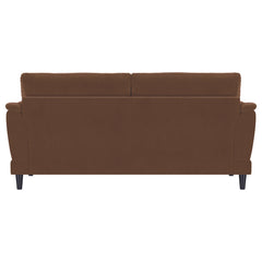 Selma Velvet Upholstered Crescent Arm Sofa Rust