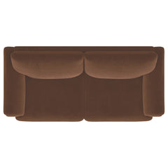 Selma Velvet Upholstered Crescent Arm Sofa Rust