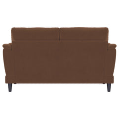 Selma Velvet Upholstered Crescent Arm Loveseat Rust