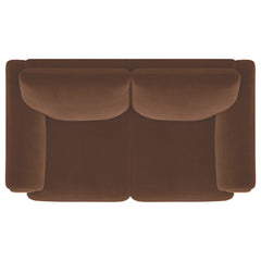 Selma Velvet Upholstered Crescent Arm Loveseat Rust