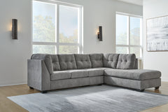 Best Furniture Outlet - Ashley Furniture - Marleton Sectional - LAF 2-Piece Sectional with Chaise / Gray - 55305S2