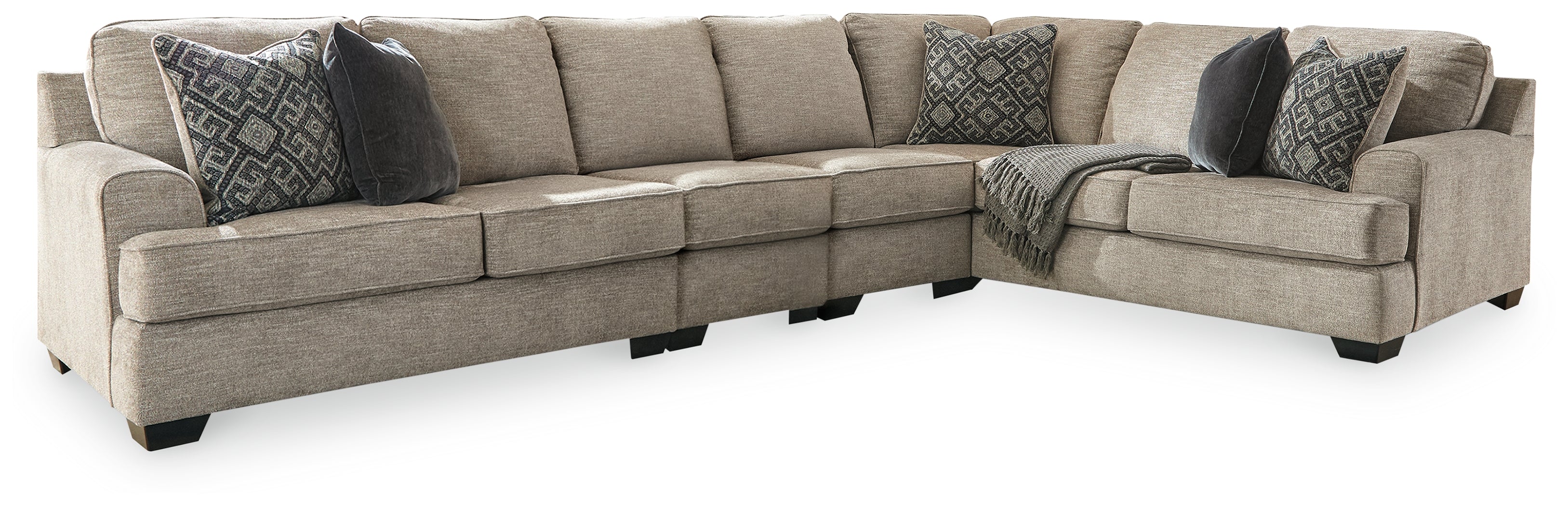Best Furniture Outlet - Ashley Furniture - Bovarian Sectional - RAF 4-Piece Sectional / Stone - 56103S5