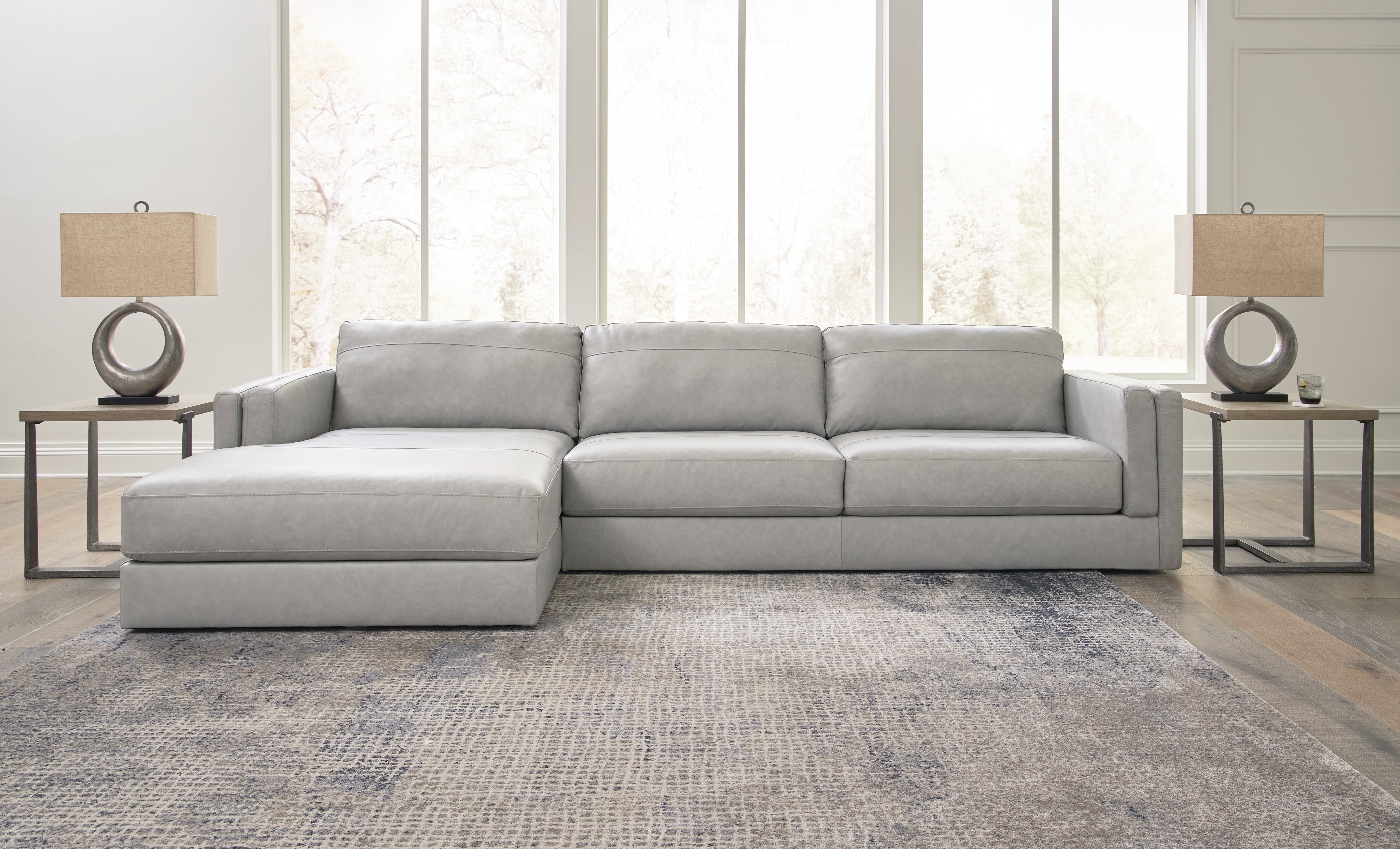 Best Furniture Outlet - Ashley Furniture - Amiata Sectional - LAF Corner Chaise / Glacier - 5740416