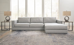 Best Furniture Outlet - Ashley Furniture - Amiata Sectional - LAF 2-Piece Sectional with Chaise / Glacier - 57404S2