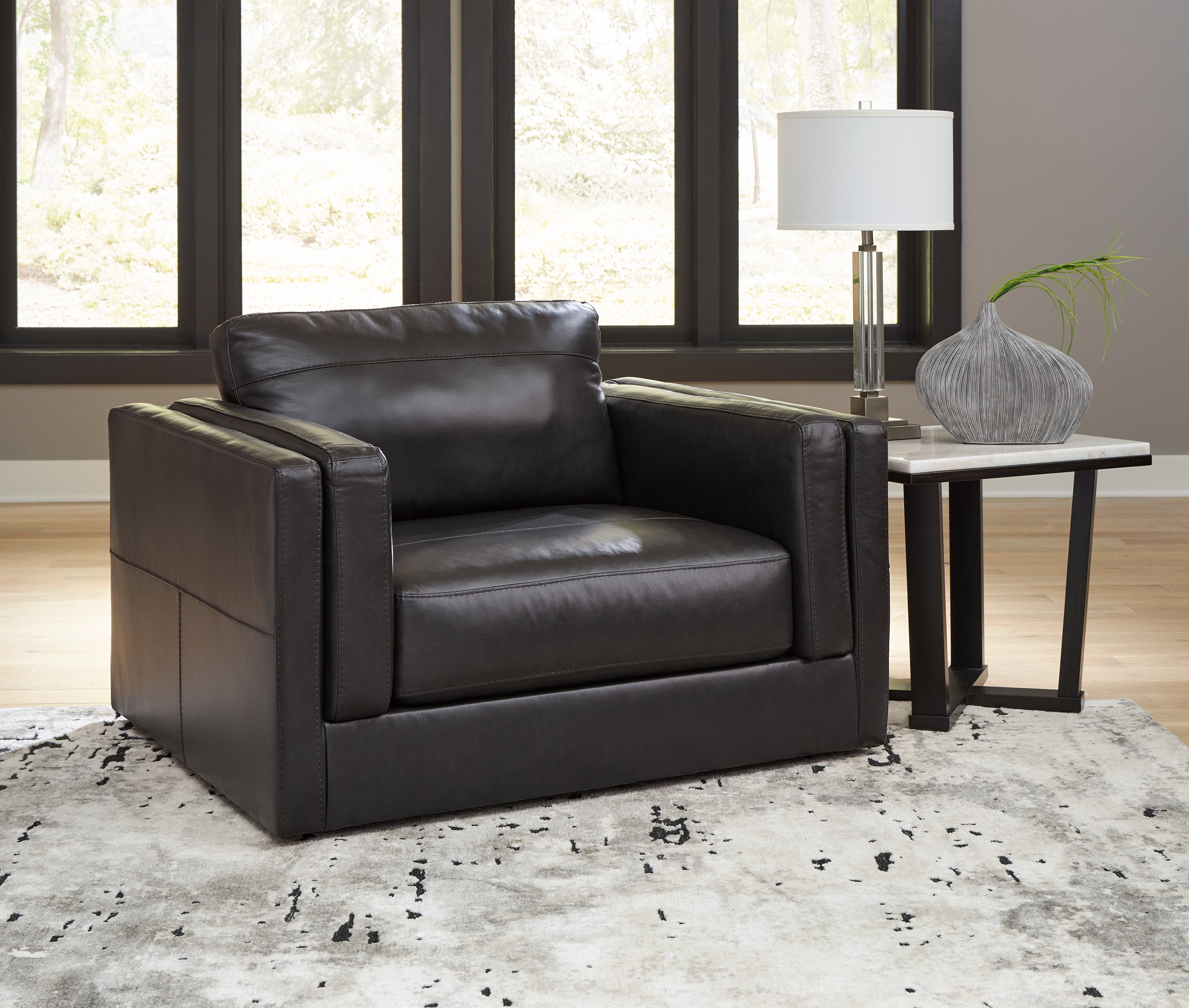 Best Furniture Outlet - Ashley Furniture - Amiata Living Room - Chair and a Half / Onyx - 5740523