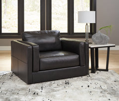 Best Furniture Outlet - Ashley Furniture - Amiata Living Room - Chair and a Half / Onyx - 5740523