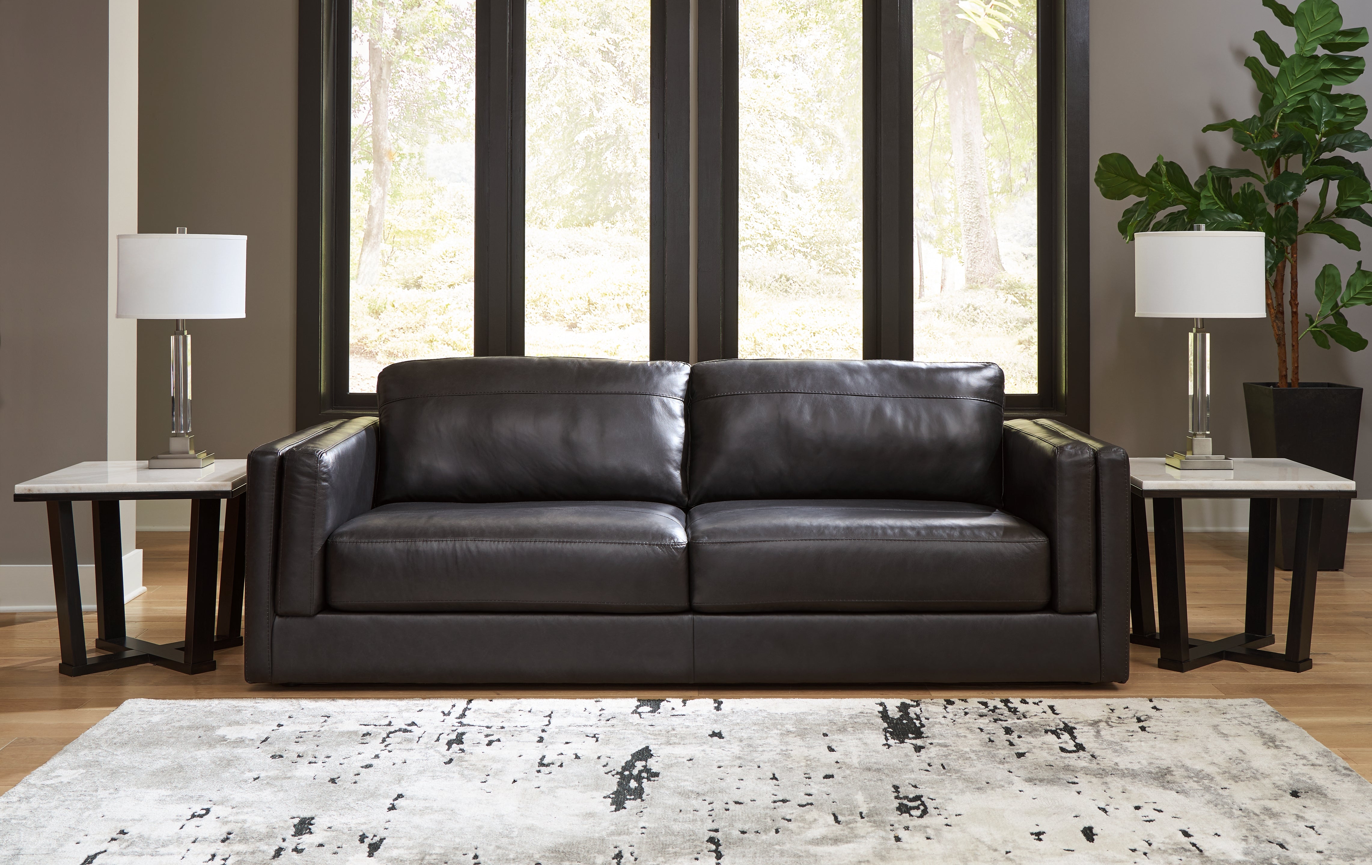Best Furniture Outlet - Ashley Furniture - Amiata Living Room - Sofa / Onyx - 5740538