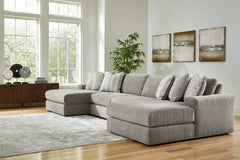 Best Furniture Outlet - Ashley Furniture - Avaliyah Sectional - RAF 4-Piece Double Chaise Sectional / Ash - 58103S11