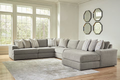 Best Furniture Outlet - Ashley Furniture - Avaliyah Sectional - RAF 6-Piece Sectional with Chaise / Ash - 58103S12