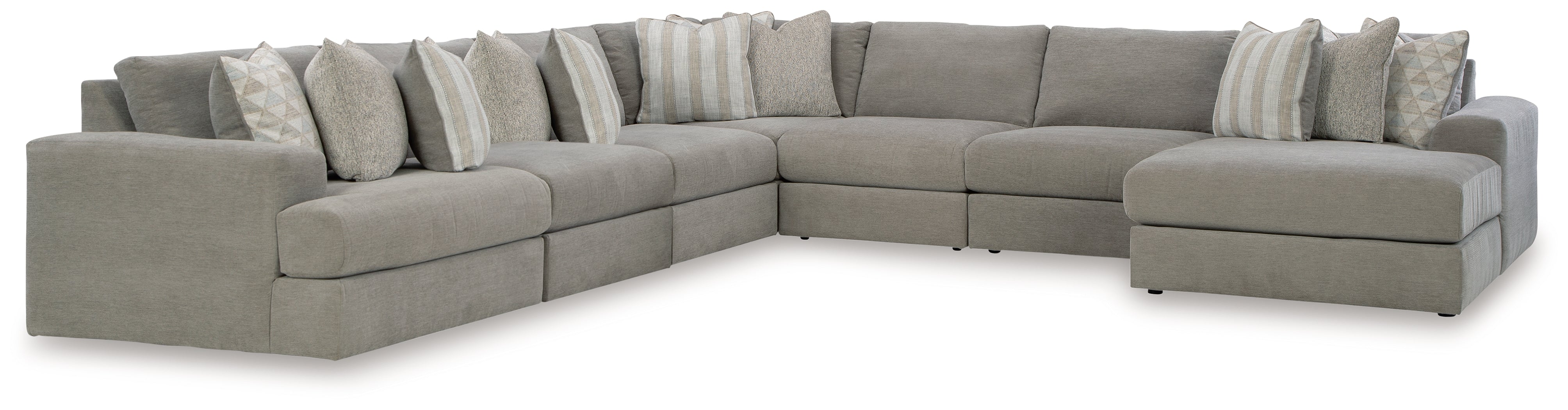 Best Furniture Outlet - Ashley Furniture - Avaliyah Sectional - RAF 5-Piece Sectional / Ash - 58103S6
