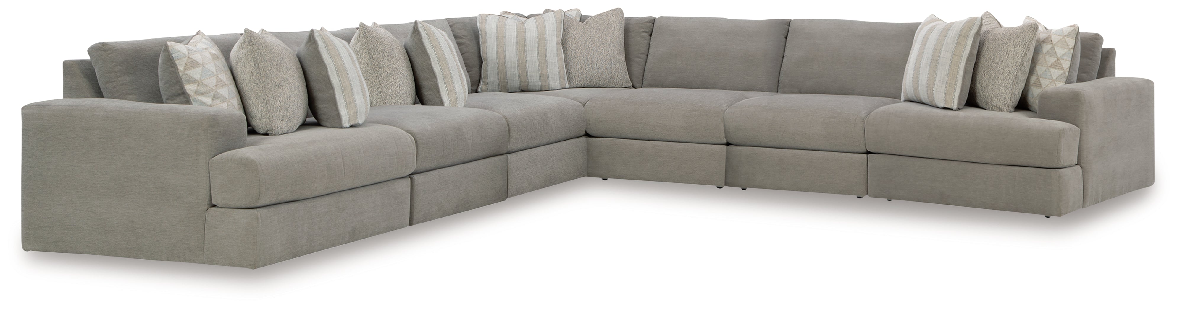 Best Furniture Outlet - Ashley Furniture - Avaliyah Sectional - RAF 7-Piece Sectional / Ash - 58103S8
