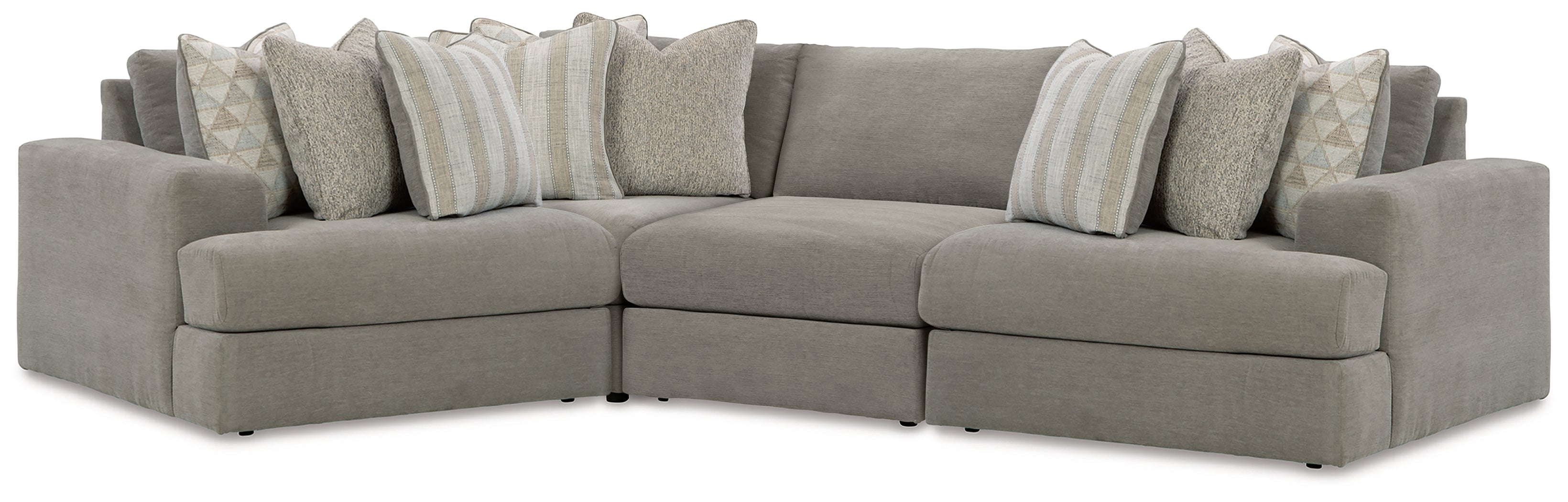 Best Furniture Outlet - Ashley Furniture - Avaliyah Sectional - RAF 4-Piece Sectional / Ash - 58103S5