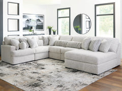 Best Furniture Outlet - Ashley Furniture - Cuddle Plush Sectional - RAF 6-Piece Sectional with Chaise / Arctic - PC59106S3