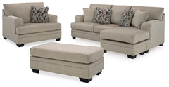 Stonemeade Sofa Chaise, Oversized Chair and Ottoman