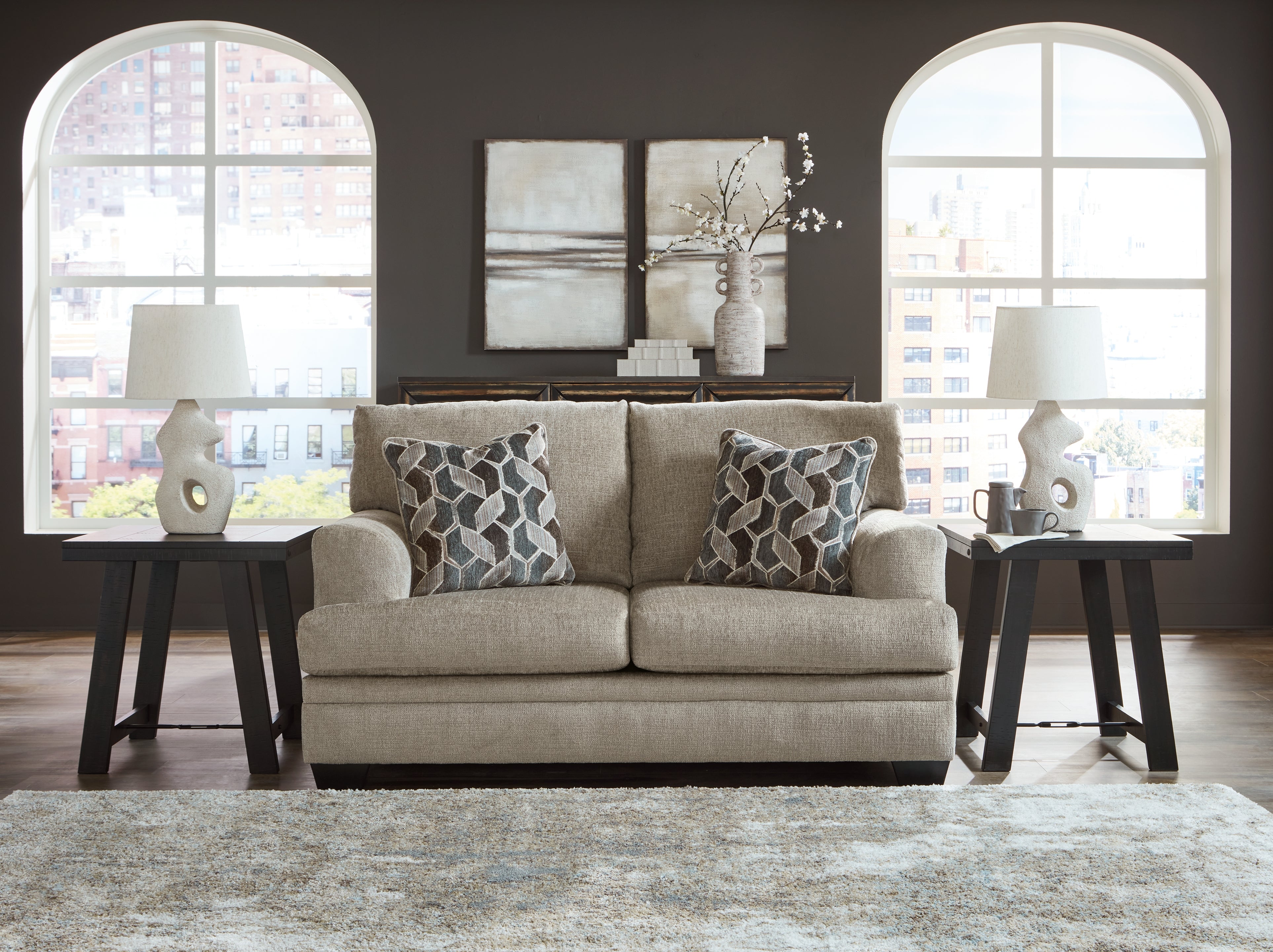Best Furniture Outlet - Ashley Furniture - Stonemeade Living Room - Loveseat / Taupe - 5950435