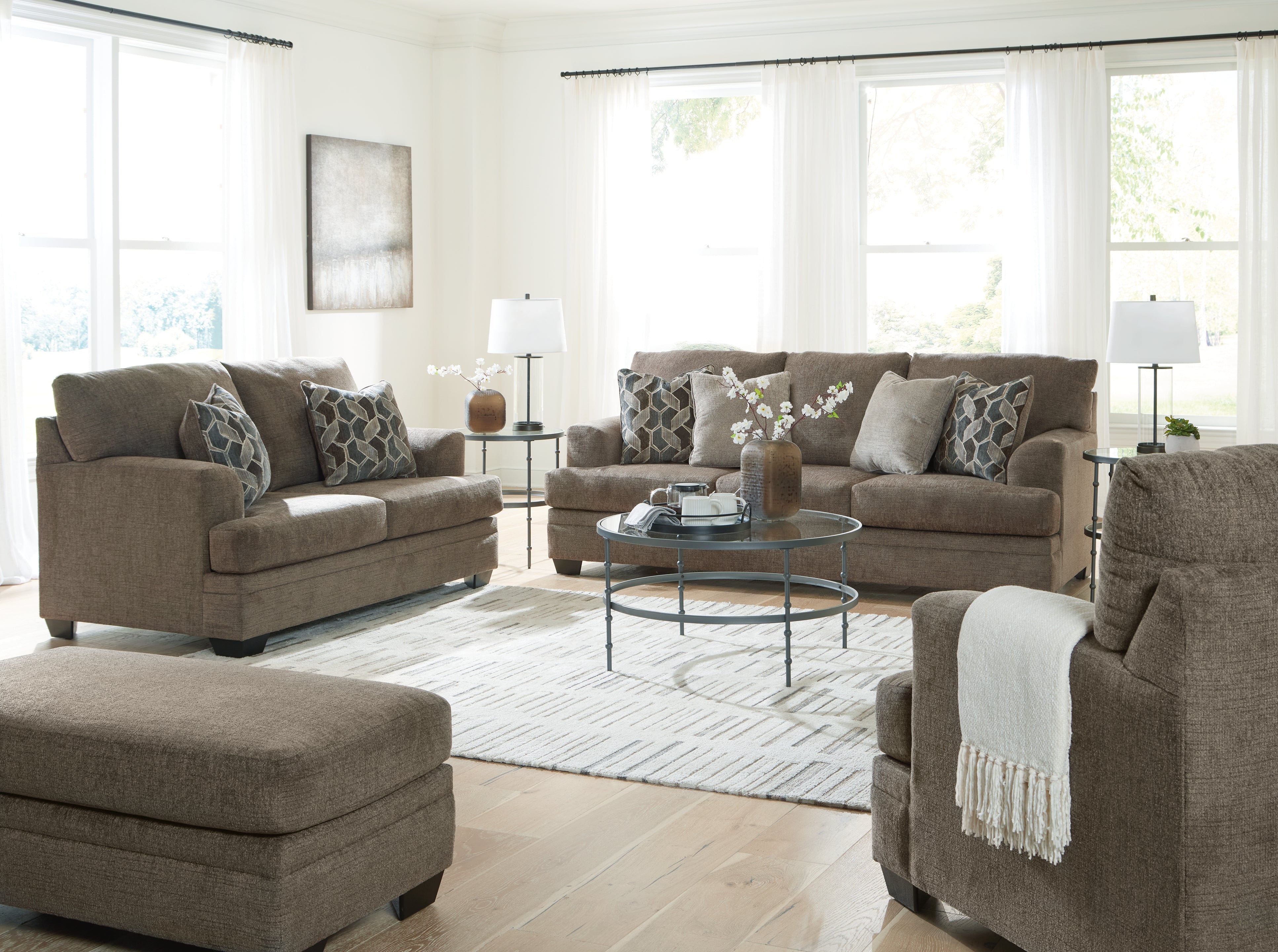 Best Furniture Outlet - Ashley Furniture - Stonemeade Sofa, Loveseat, Oversized Chair and Ottoman - Sofa, Loveseat, Oversized Chair and Ottoman / Nutmeg - 59505U4