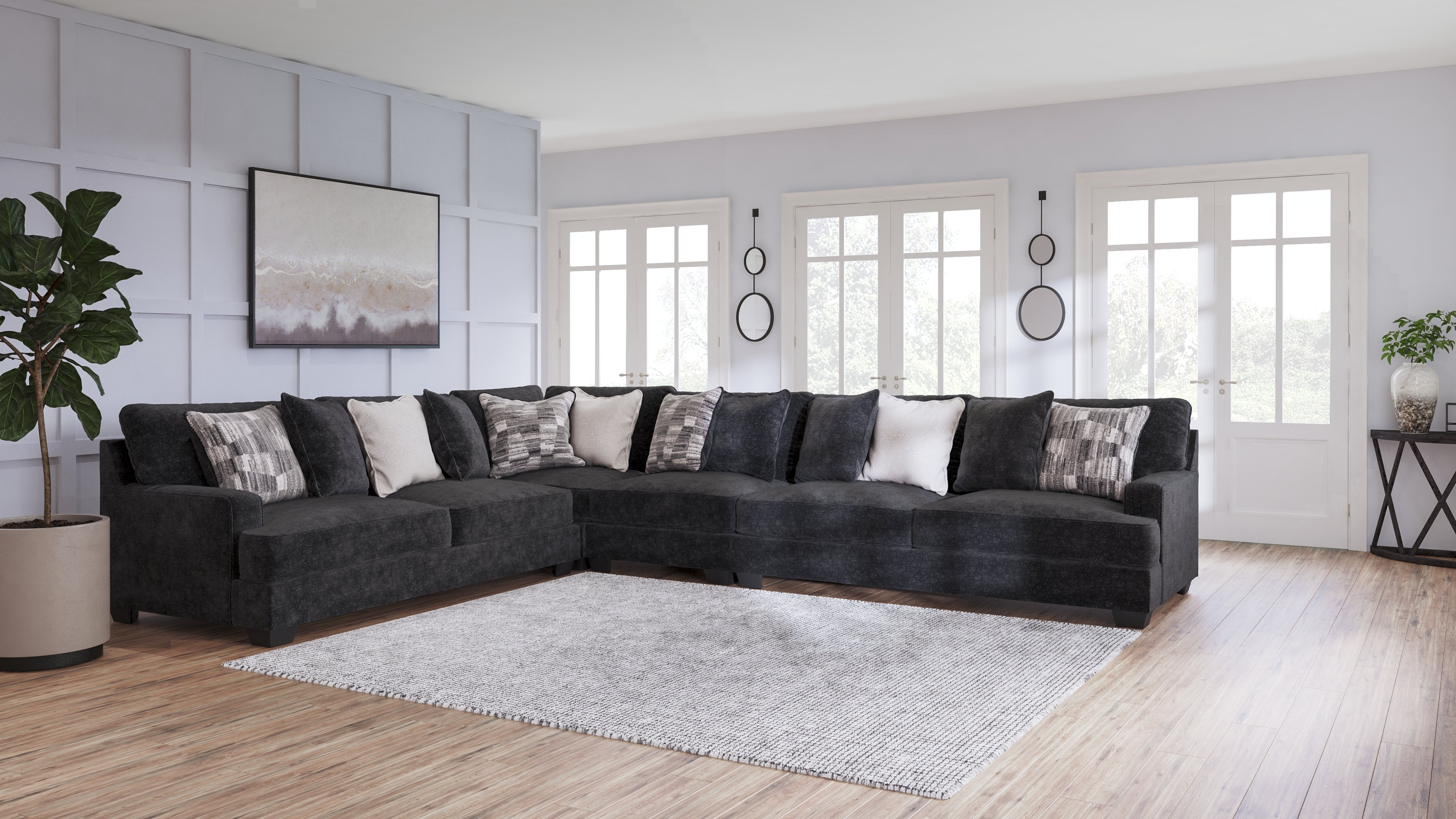 Best Furniture Outlet - Ashley Furniture - Lavernett Sectional - LAF 3-Piece Sectional / Charcoal - 59603S1