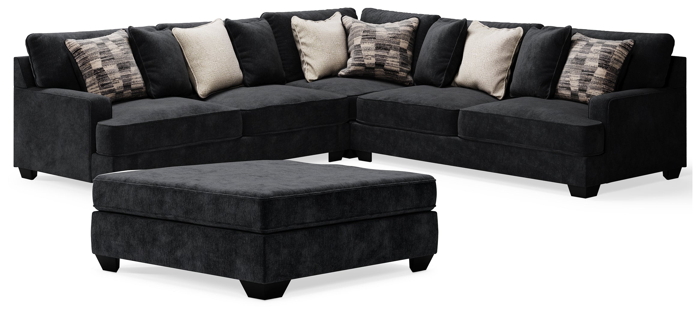 Best Furniture Outlet - Ashley Furniture - Lavernett 3-Piece Sectional and Oversized Ottoman - 3-Piece Sectional and Oversized Ottoman - 59603U3