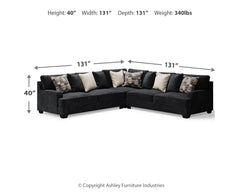 Lavernett 3-Piece Sectional and Oversized Ottoman