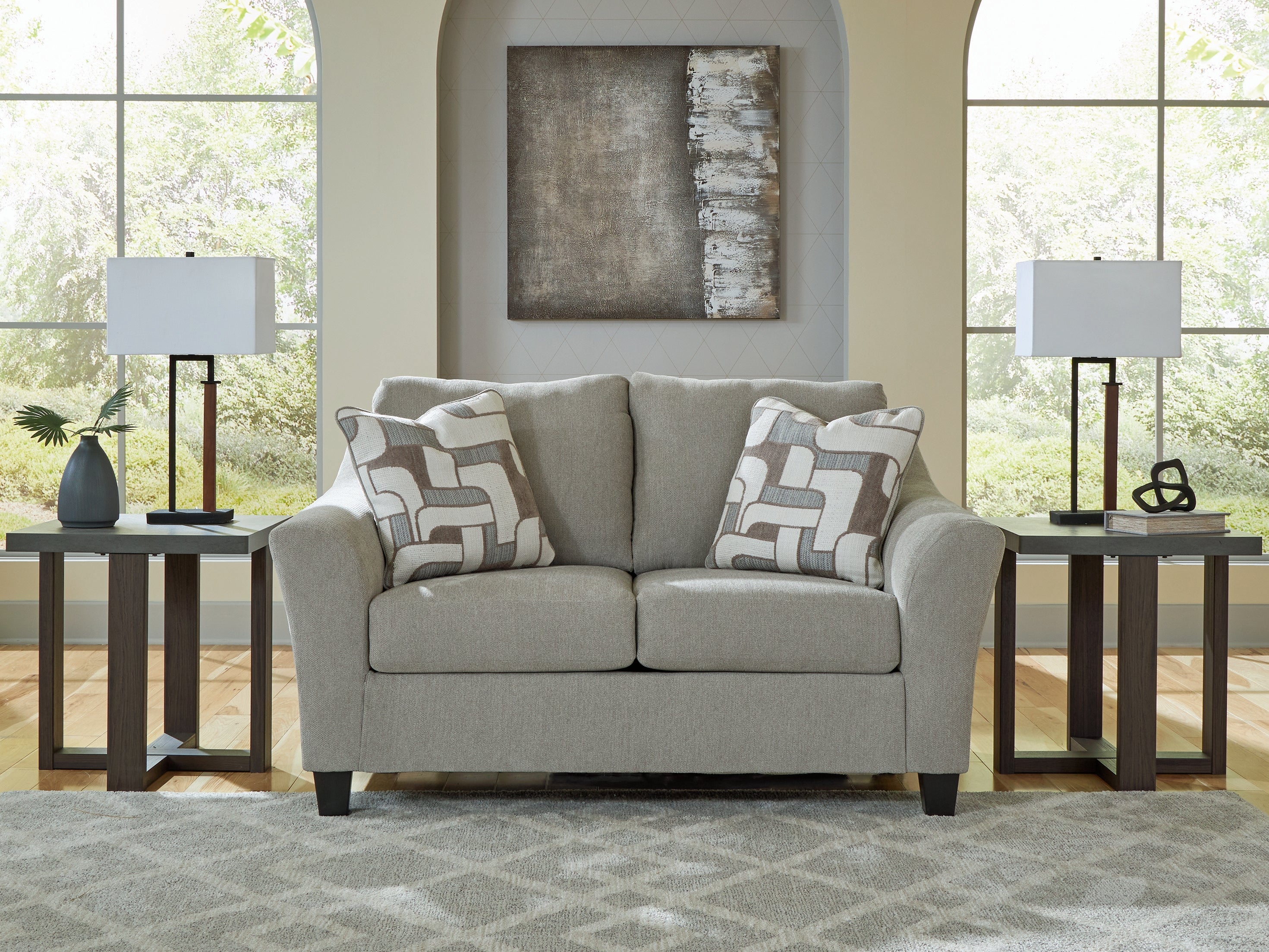 Best Furniture Outlet - Ashley Furniture - Willarae Living Room - Loveseat / Taupe - 5980335
