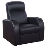 Best Furniture Outlet - Coaster - Cyrus Upholstered Track Arm Recliner Black - 600001